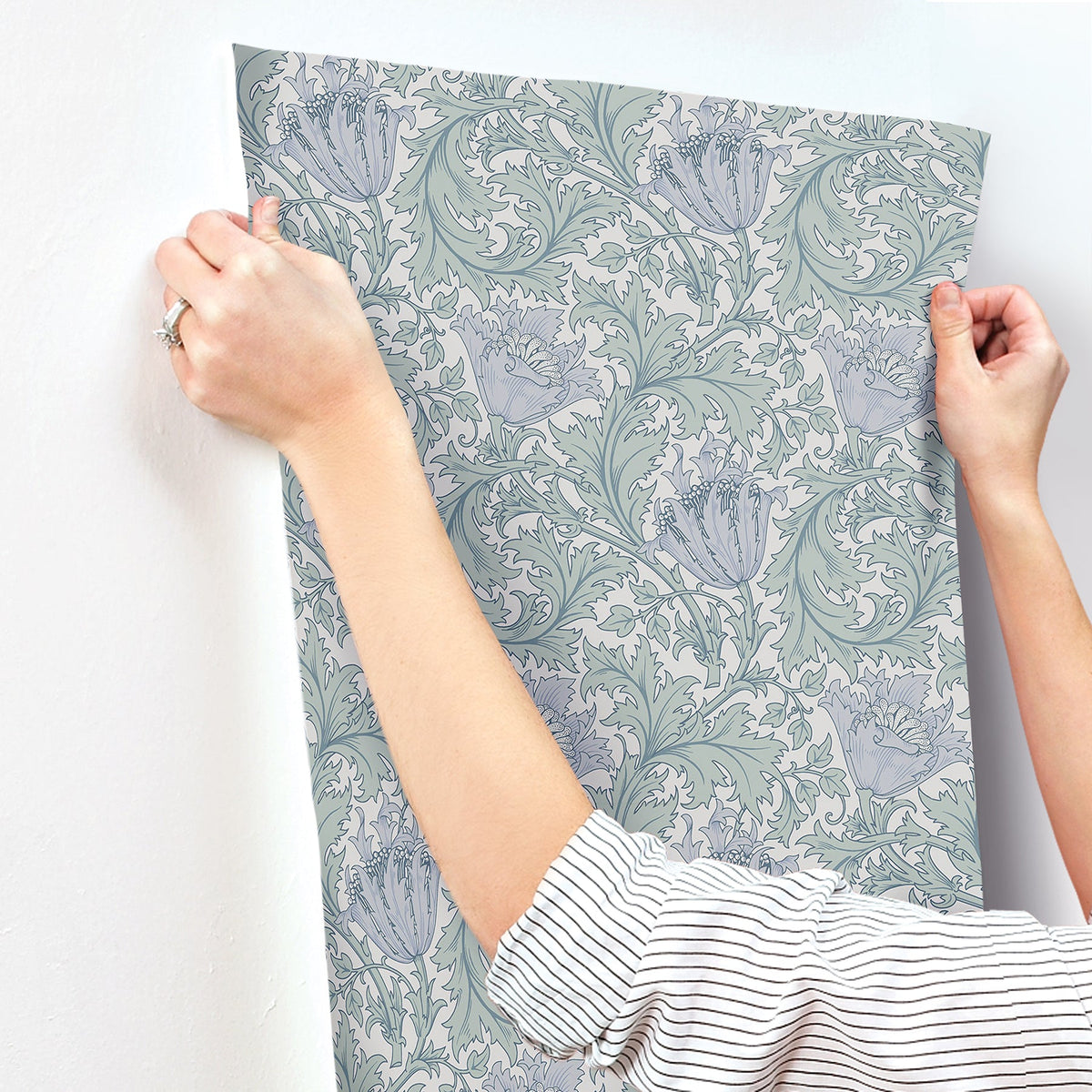 Anemone Floral Trail Wallpaper wallpaper detail or room view