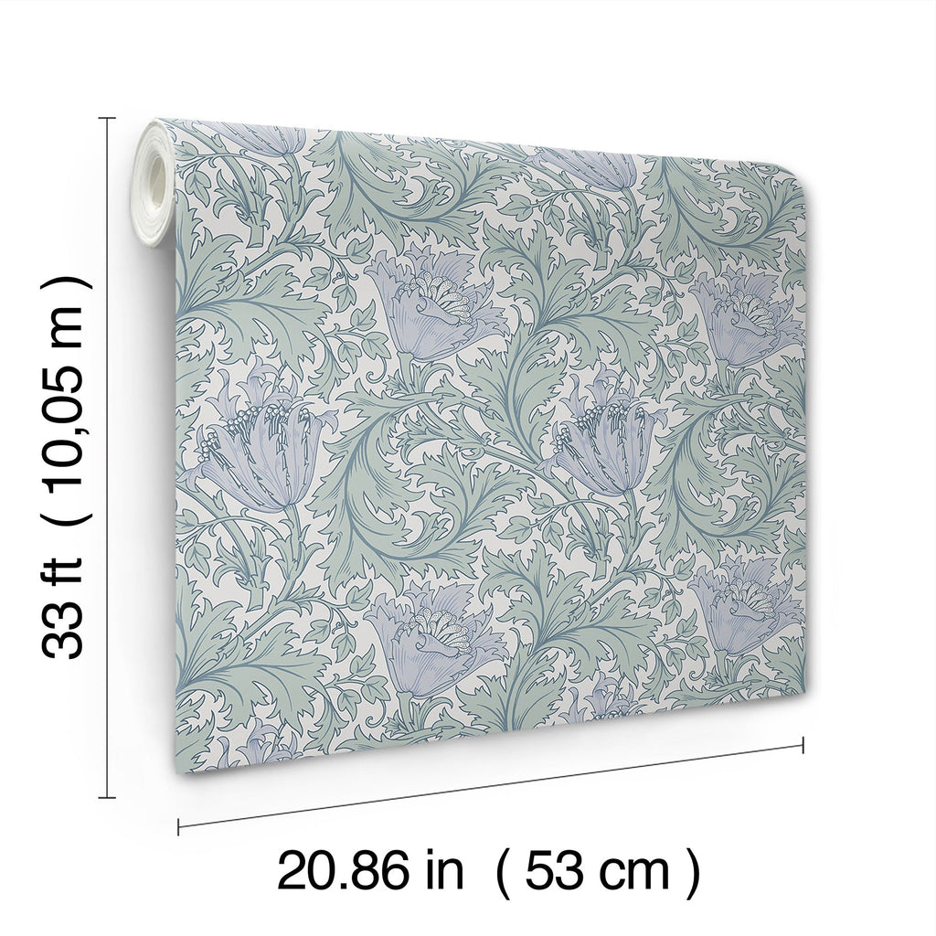 Anemone Floral Trail Wallpaper wallpaper detail or room view