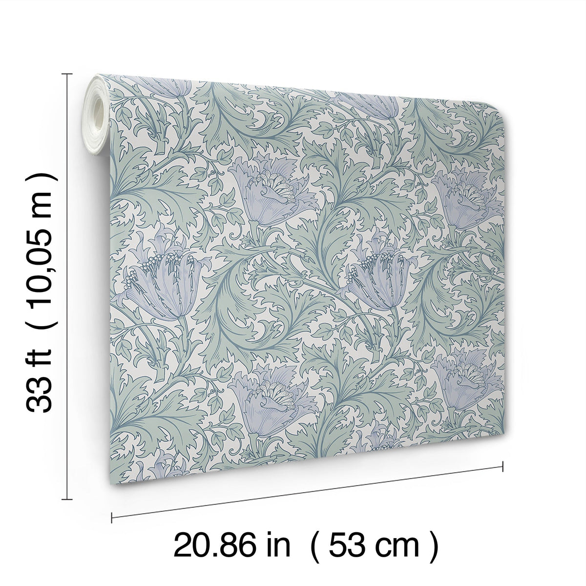 Anemone Floral Trail Wallpaper wallpaper detail or room view