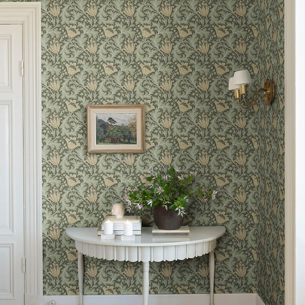 Anemone Floral Trail Wallpaper wallpaper detail or room view