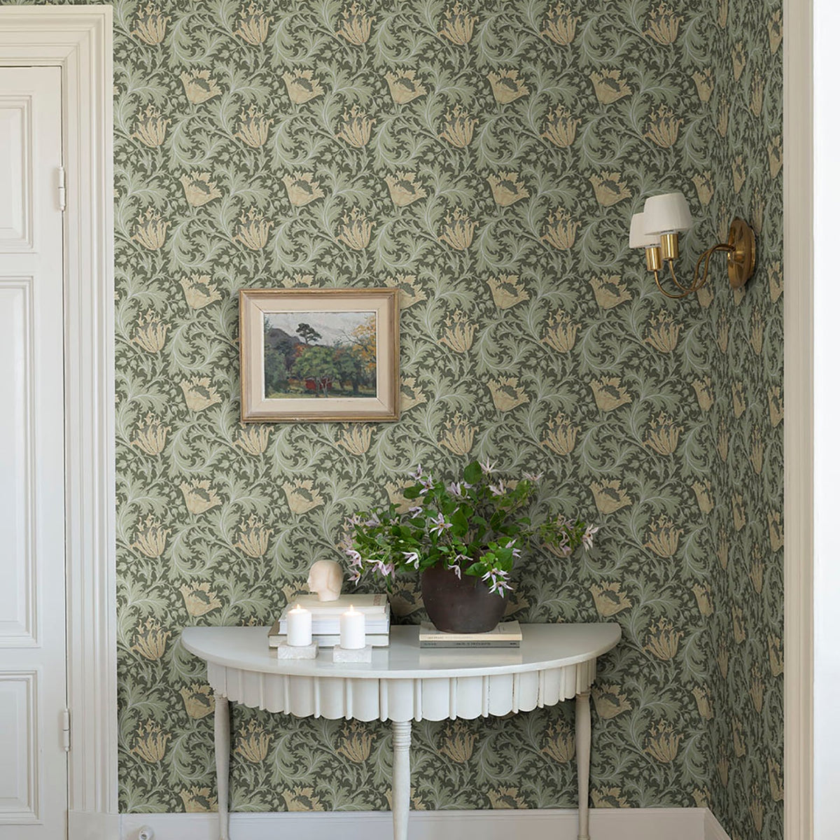 Anemone Floral Trail Wallpaper wallpaper detail or room view