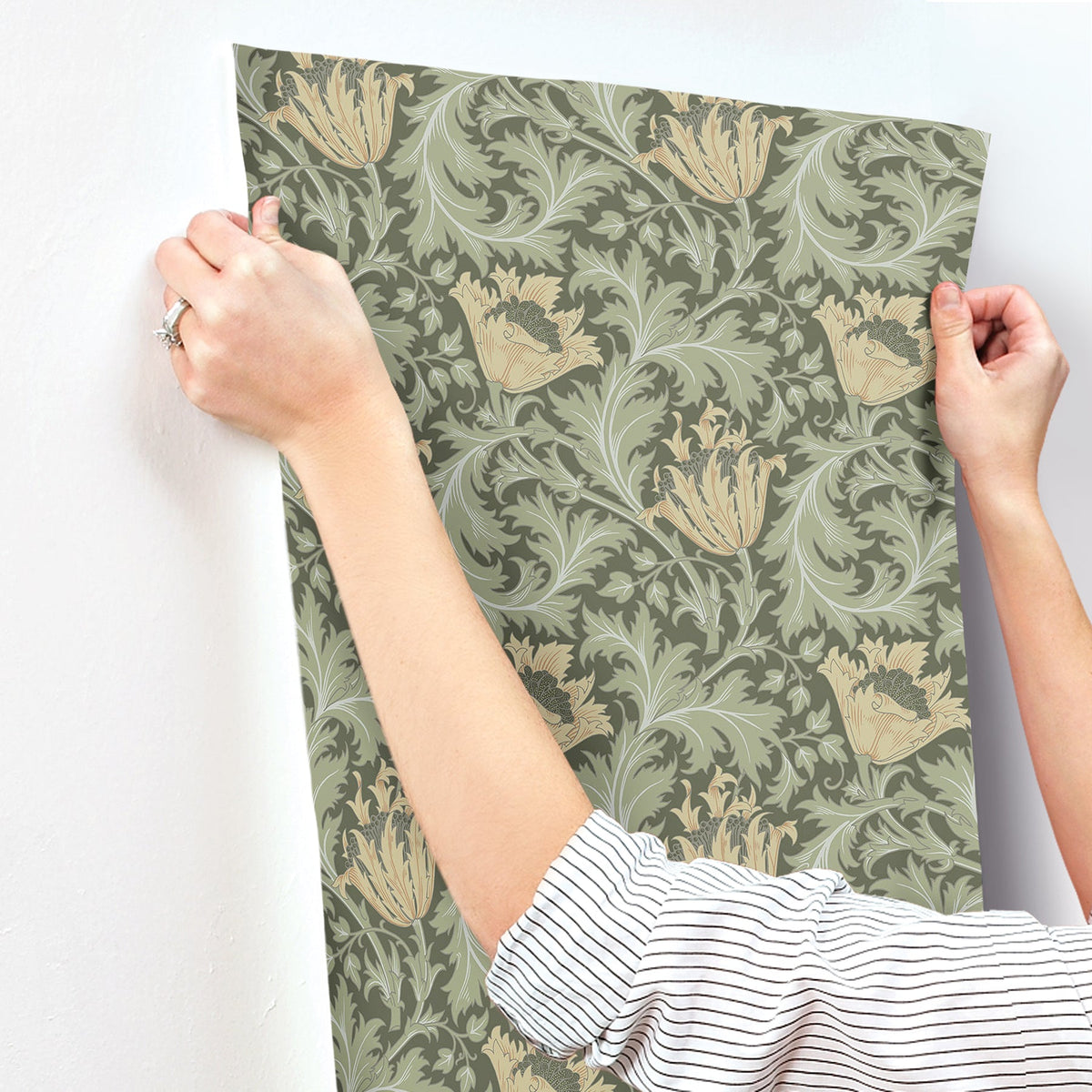 Anemone Floral Trail Wallpaper wallpaper detail or room view