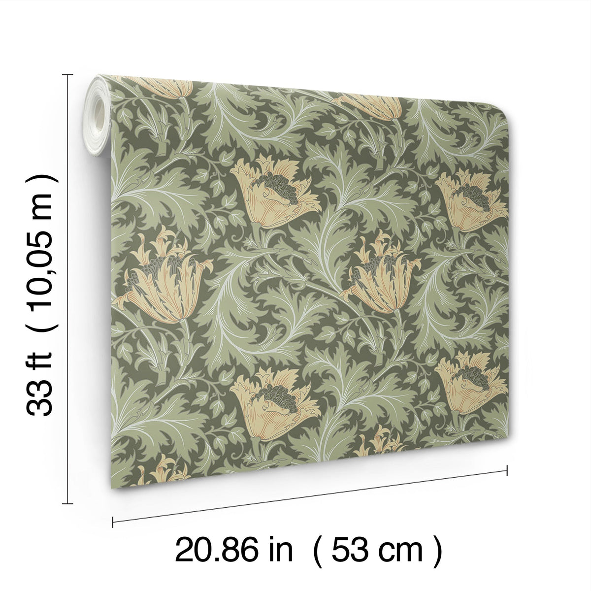 Anemone Floral Trail Wallpaper wallpaper detail or room view