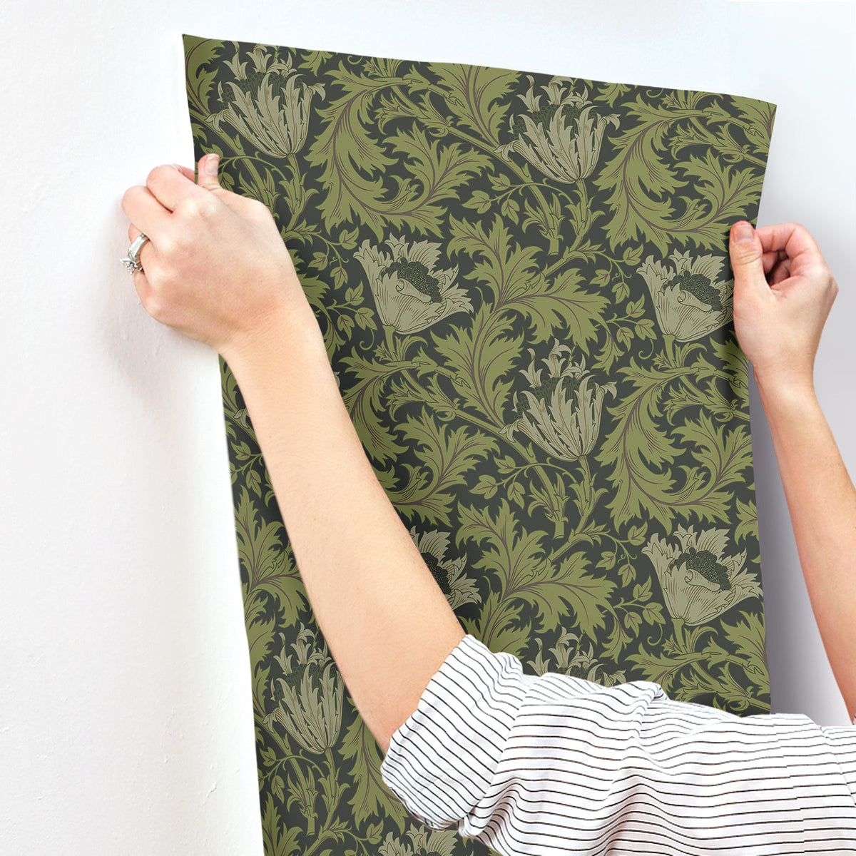Anemone Floral Trail Wallpaper wallpaper detail or room view
