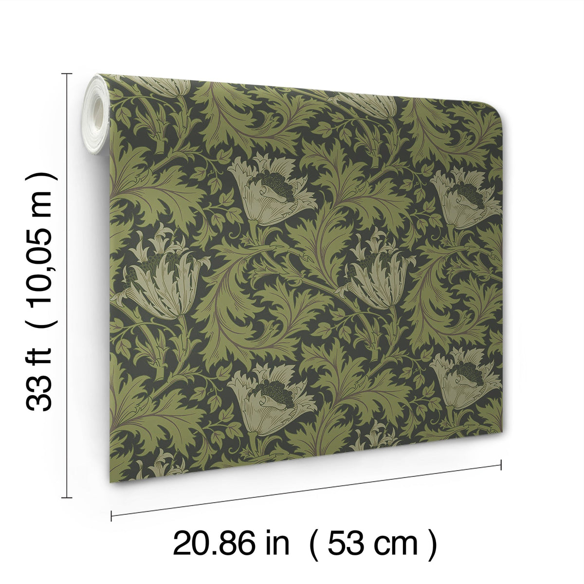 Anemone Floral Trail Wallpaper wallpaper detail or room view