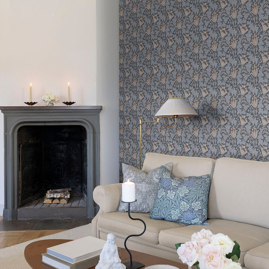 Anemone Floral Trail Wallpaper wallpaper detail or room view