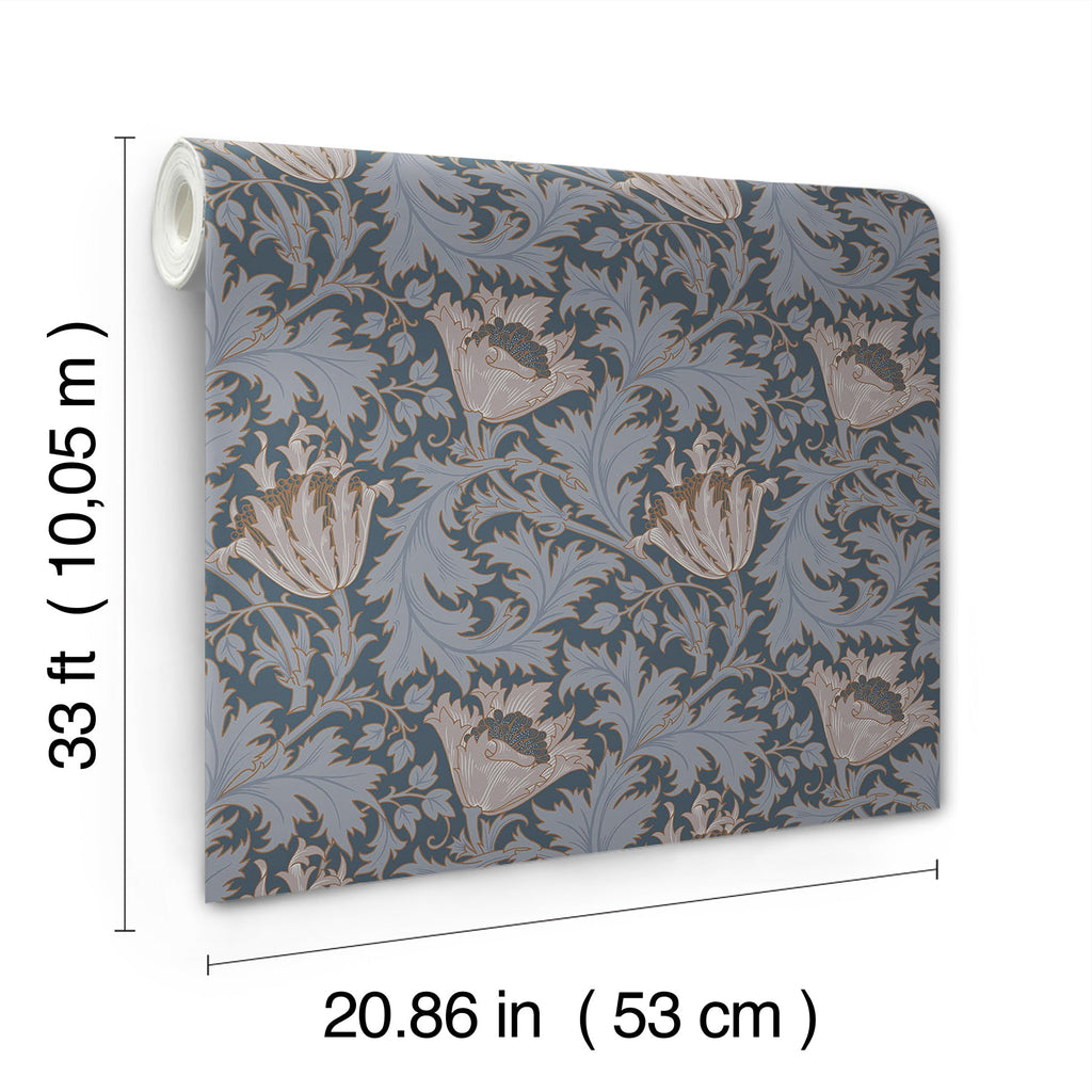 Anemone Floral Trail Wallpaper wallpaper detail or room view