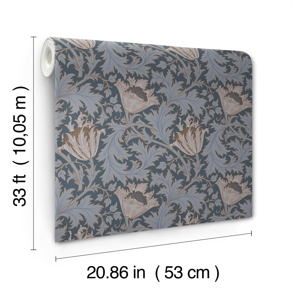 Anemone Floral Trail Wallpaper wallpaper detail or room view
