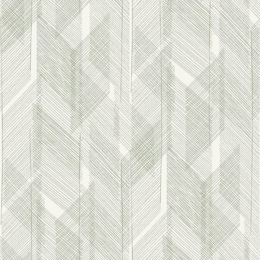 Bryant Crosshatch Wallpaper in Evergreen