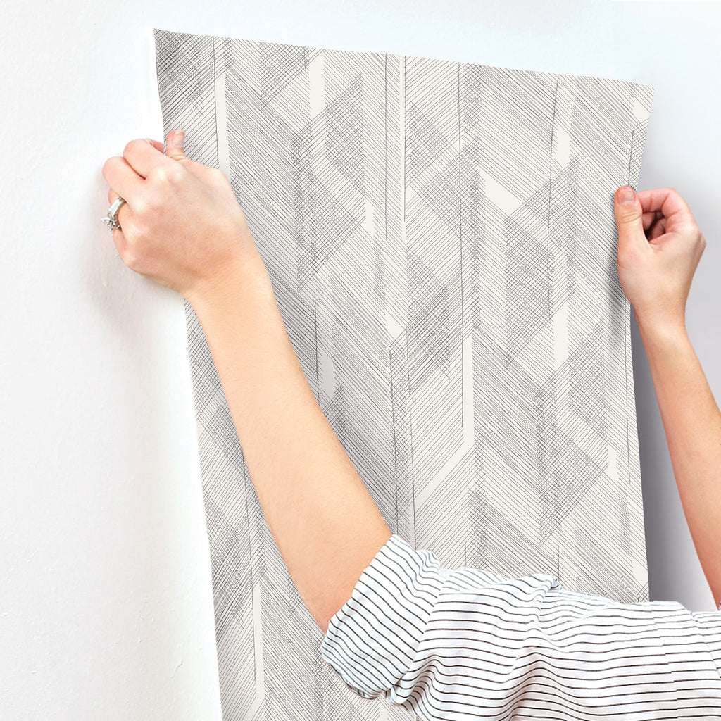 Bryant Crosshatch Wallpaper wallpaper detail or room view