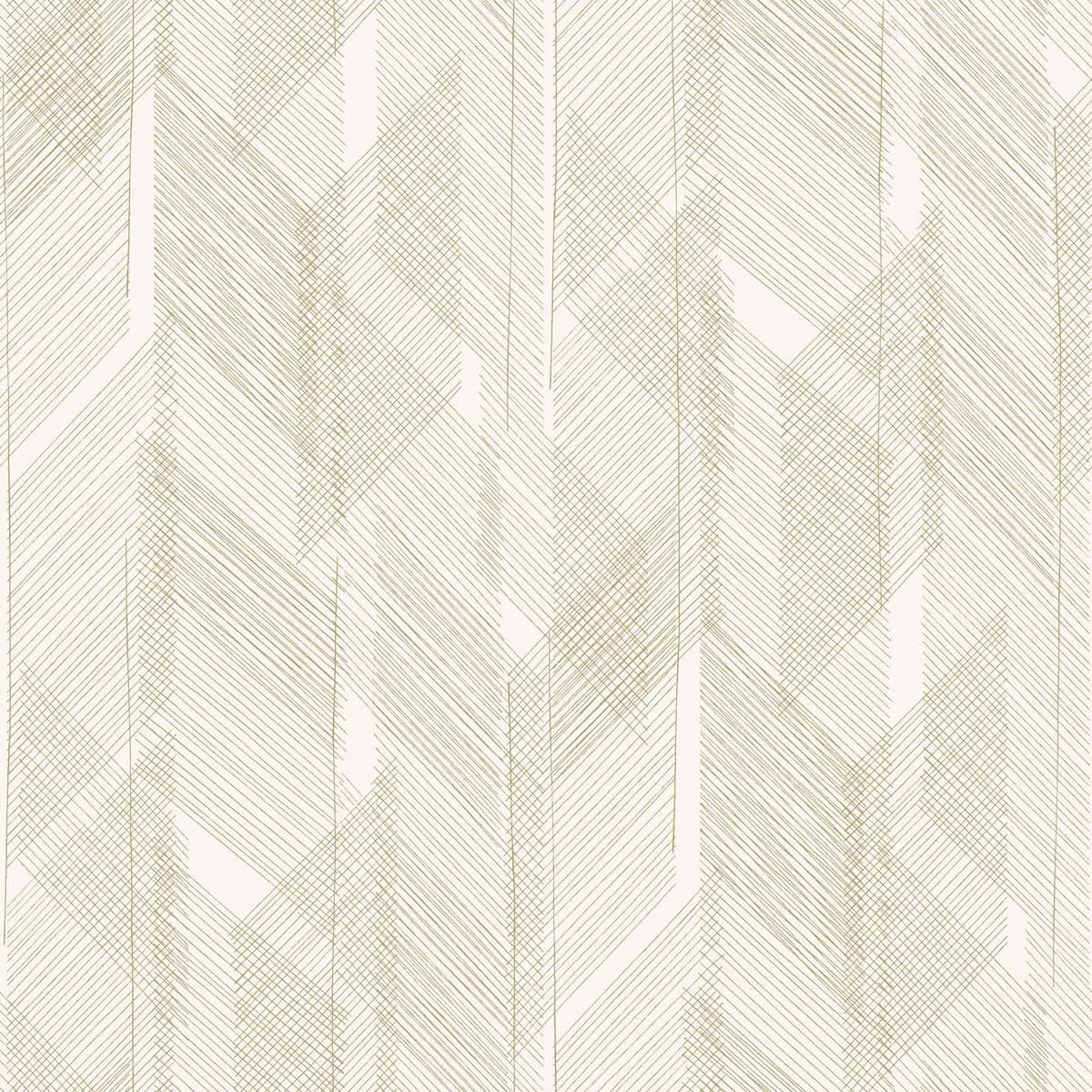 Bryant Crosshatch Wallpaper in Gold