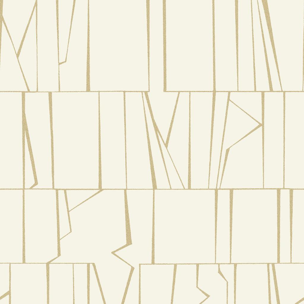Huntington Geometric Stripe Wallpaper in Gold