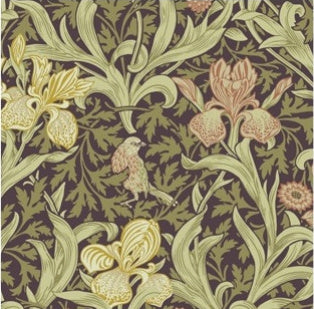 Iris Wild Gardens Wallpaper in Plum