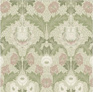 Myrtle Mauve Floral Ogee Wallpaper - 4171-82057