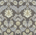 Myrtle Floral Ogee Wallpaper in Blue
