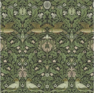 Bird Green Floral Thicket Wallpaper - 4171-82063