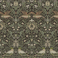 Bird Floral Thicket Wallpaper in Brown
