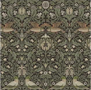 Bird Brown Floral Thicket Wallpaper - 4171-82064