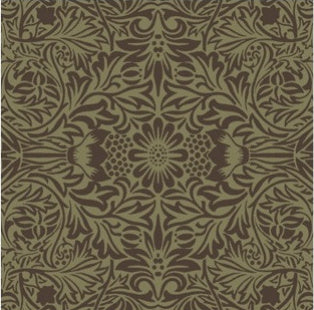 Ceiling Intricate Floral Wallpaper in Brown