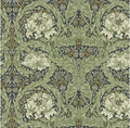 African Marigold Floral Wallpaper in Sea Green