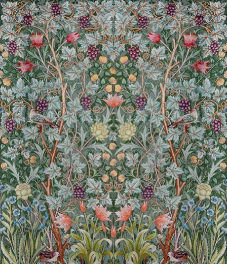 Vine Embroidery Sea Green Wall Mural - 4171-HT84001