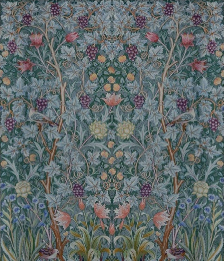 Vine Embroidery Teal Wall Mural - 4171-HT84002