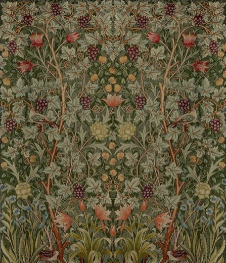 Vine Embroidery Dark Green Wall Mural - 4171-HT84003