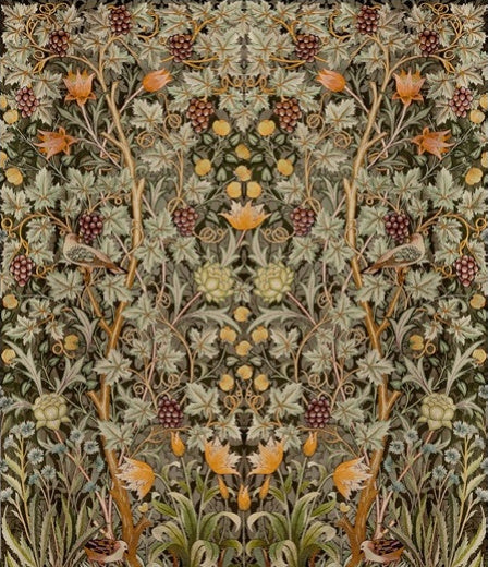 Vine Embroidery Green Wall Mural - 4171-HT84004