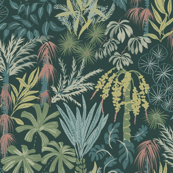 Everglades Dark Green Botanical Wallpaper wallpaper