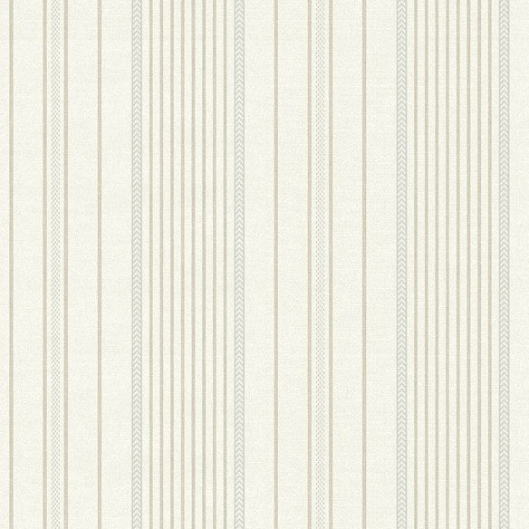 Navarres Stripe Faux Linen Wallpaper in Neutral