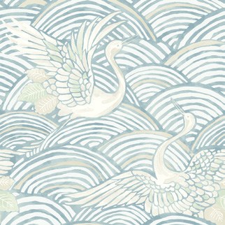 Egret Tidal Dance Wallpaper in Neutral