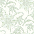 Star Flower Light Green Floral Trail Wallpaper wallpaper