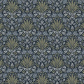 Woodbury Black Floral Damask Wallpaper wallpaper