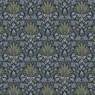 Woodbury Black Floral Damask Wallpaper wallpaper