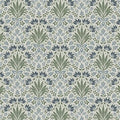 Woodbury Floral Damask Wallpaper in Navy