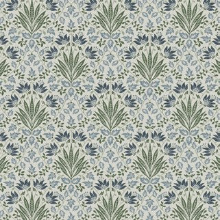 Woodbury Floral Damask Wallpaper in Navy