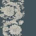 Gisela Floral Columns Wallpaper in Blue