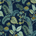 Geneva Dark Blue Peacock Paradise Wallpaper