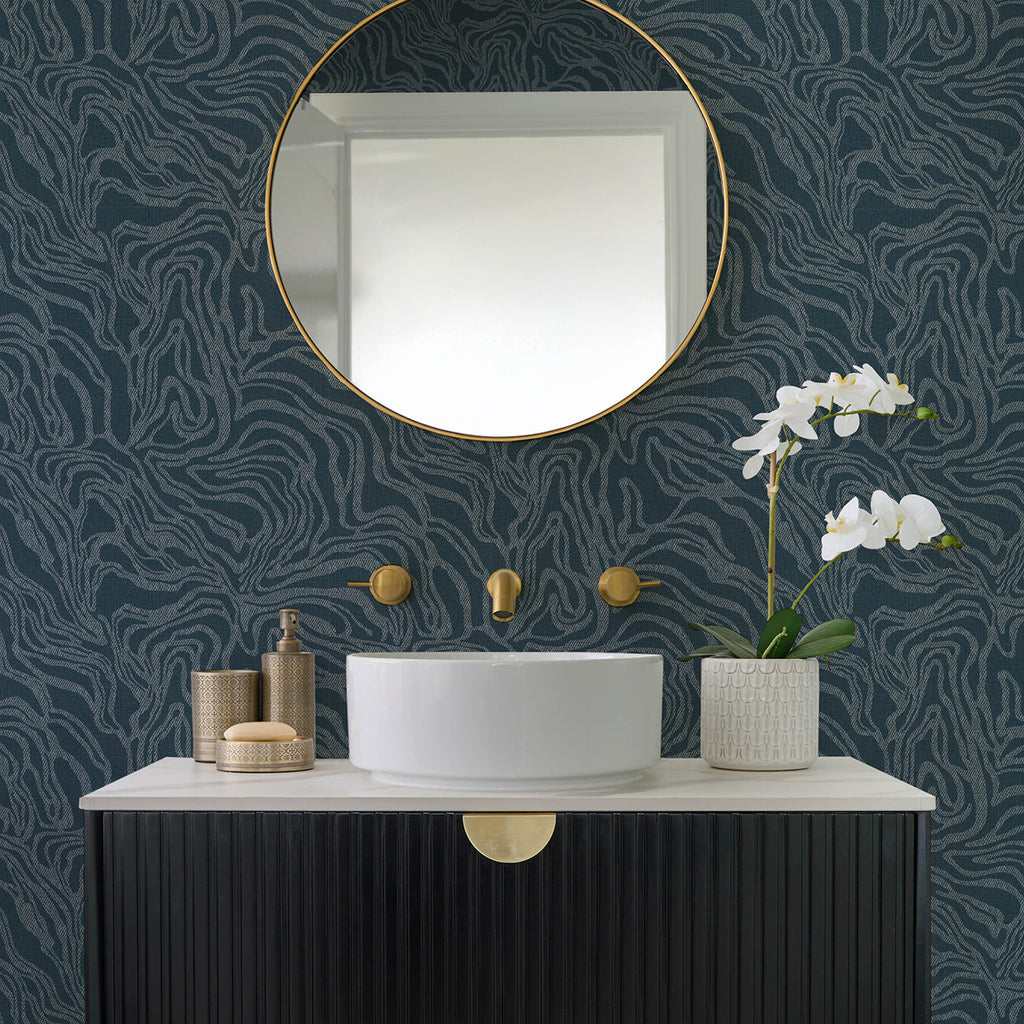 Massar Modern Marbled Wallpaper wallpaper detail or room view