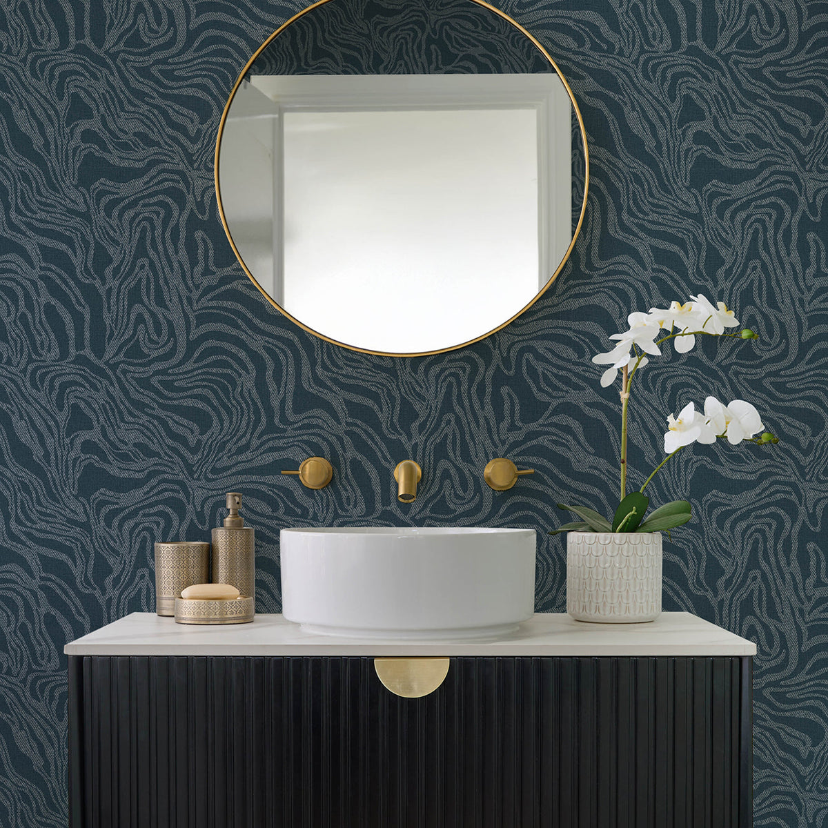 Massar Modern Marbled Wallpaper wallpaper detail or room view
