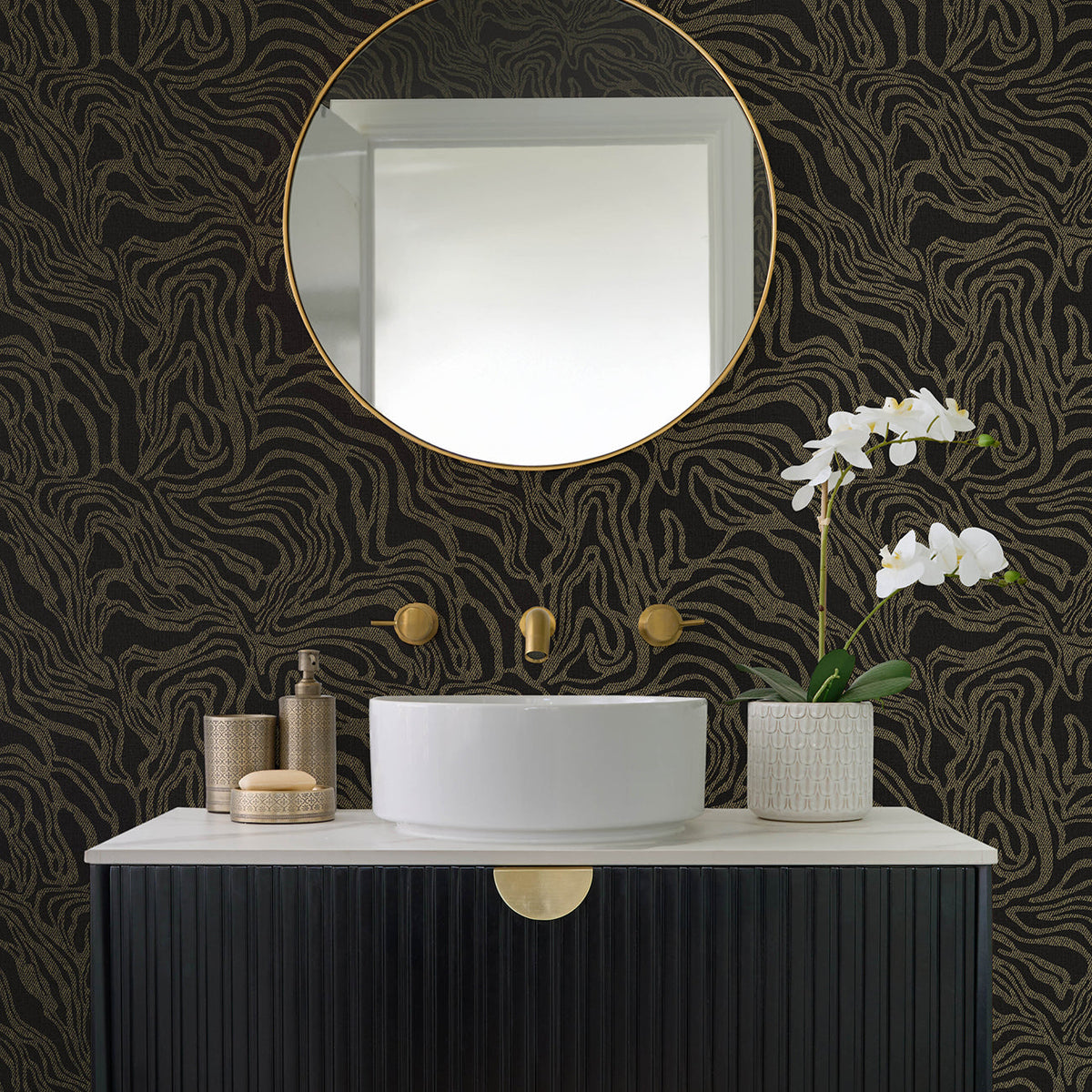 Massar Modern Marbled Wallpaper wallpaper detail or room view
