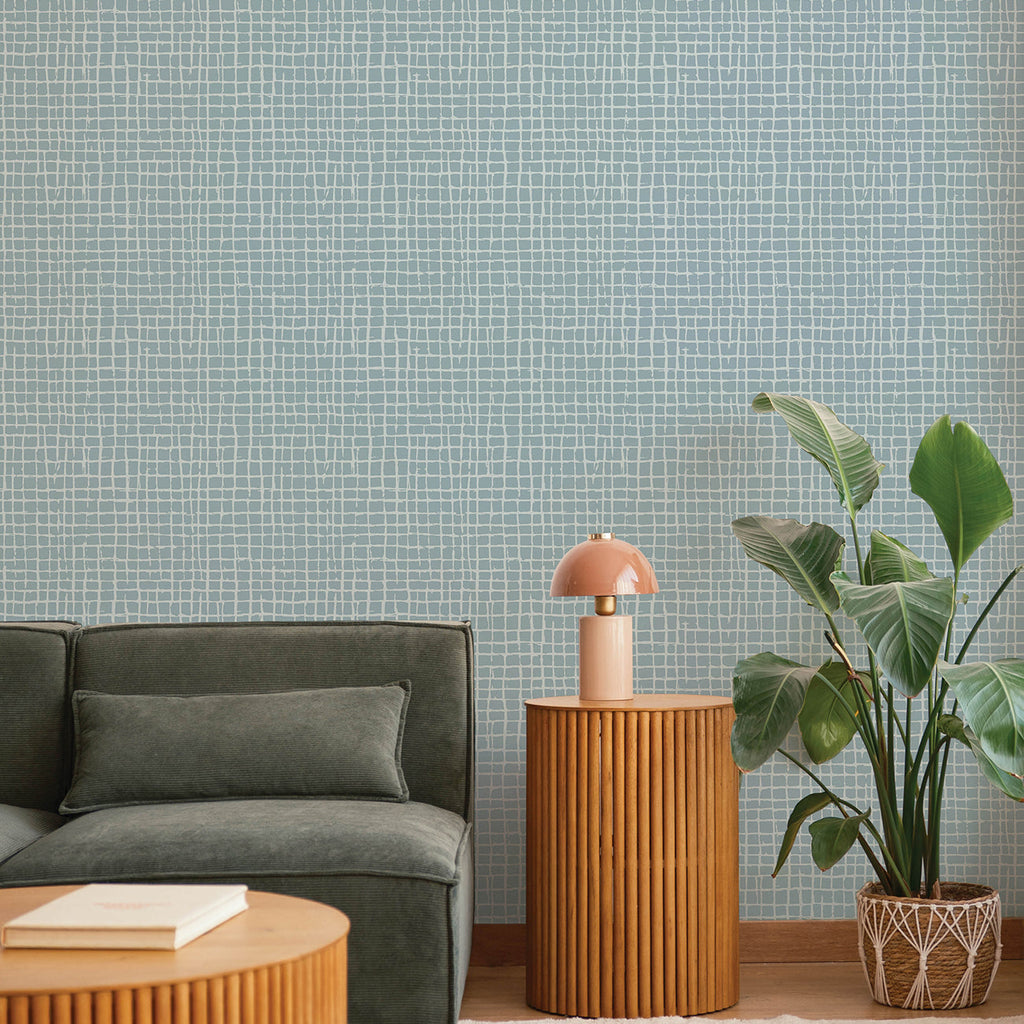 Albin Gridline Wallpaper wallpaper detail or room view