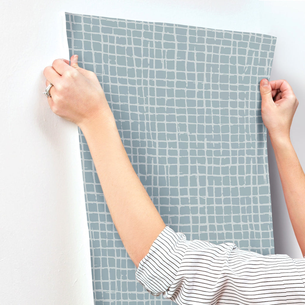 Albin Gridline Wallpaper wallpaper detail or room view