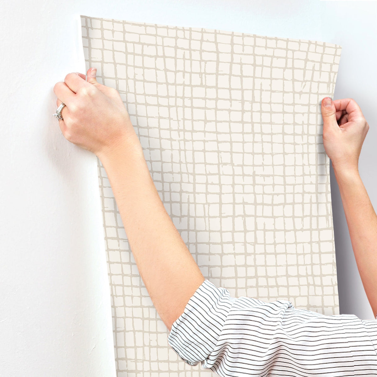 Albin Gridline Wallpaper wallpaper detail or room view