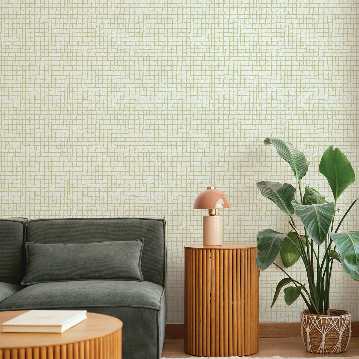 Albin Gridline Wallpaper wallpaper detail or room view