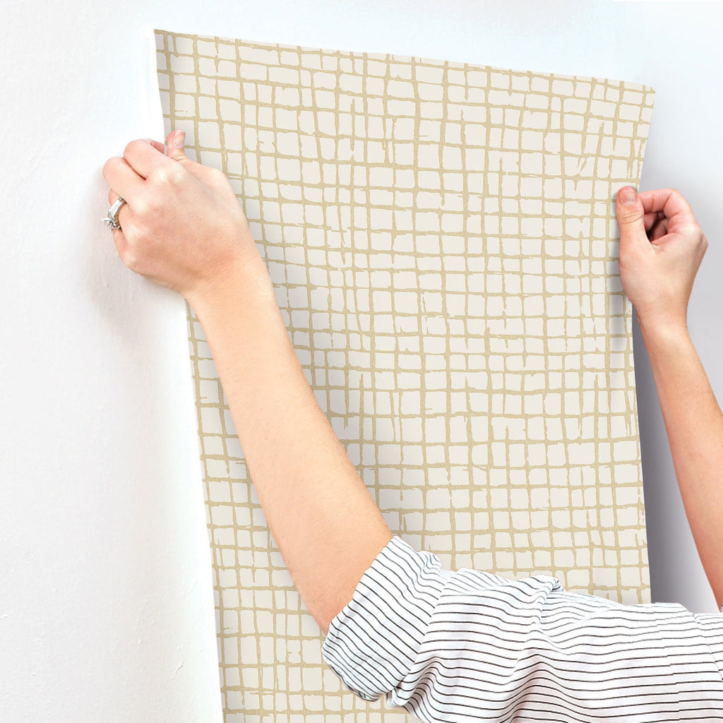 Albin Gridline Wallpaper wallpaper detail or room view