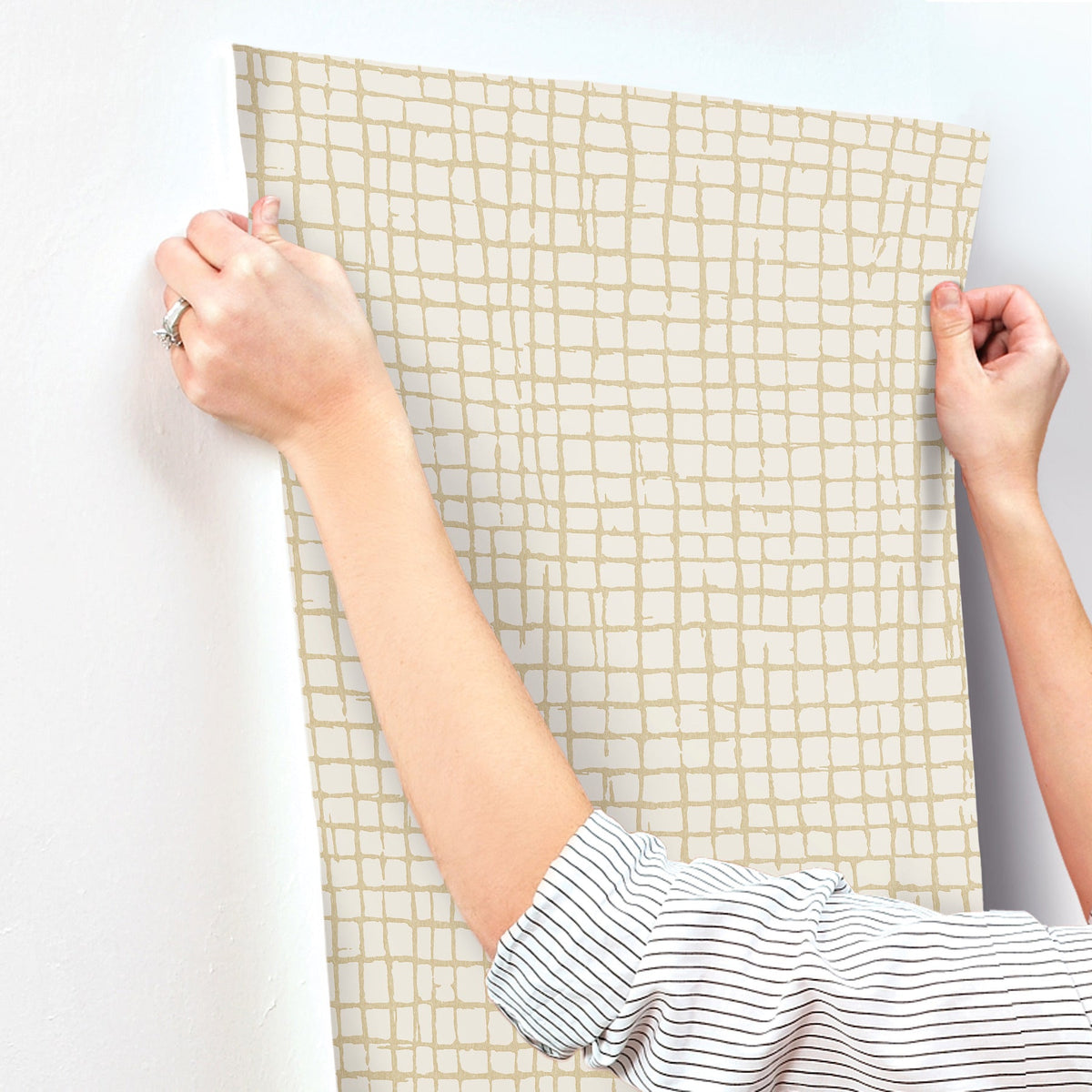 Albin Gridline Wallpaper wallpaper detail or room view