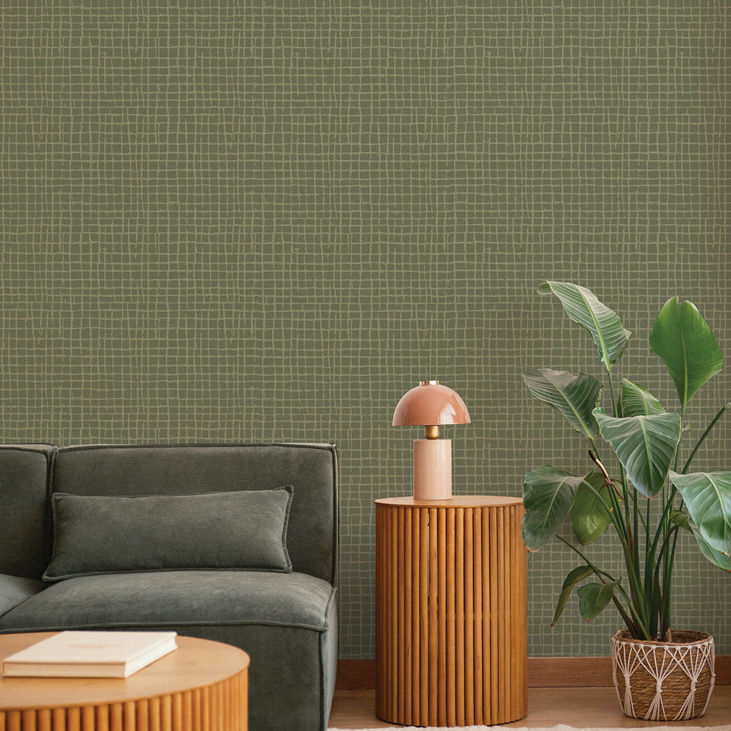 Albin Gridline Wallpaper wallpaper detail or room view