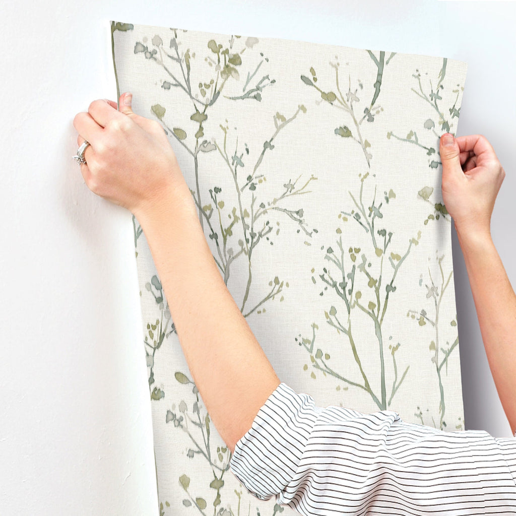 Silverling Budding Branches Wallpaper wallpaper detail or room view