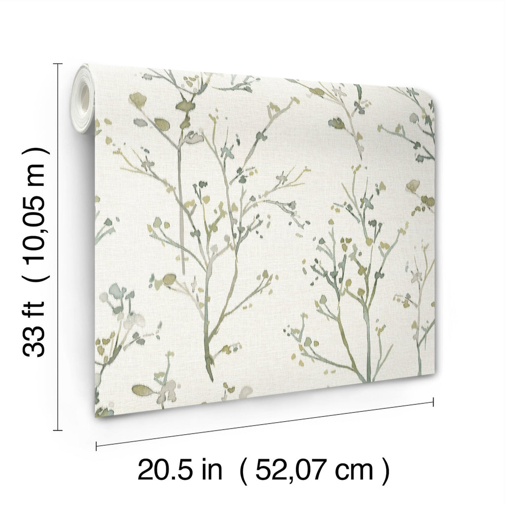 Silverling Budding Branches Wallpaper wallpaper detail or room view